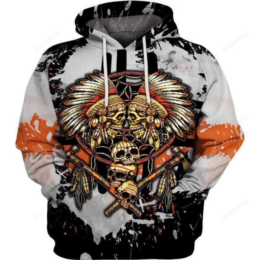 Native Skull Feather 3D All Print Hoodie, Zip- Up Hoodie Native Skull Feather 3D All Print Hoodie, Zip- Up Hoodie