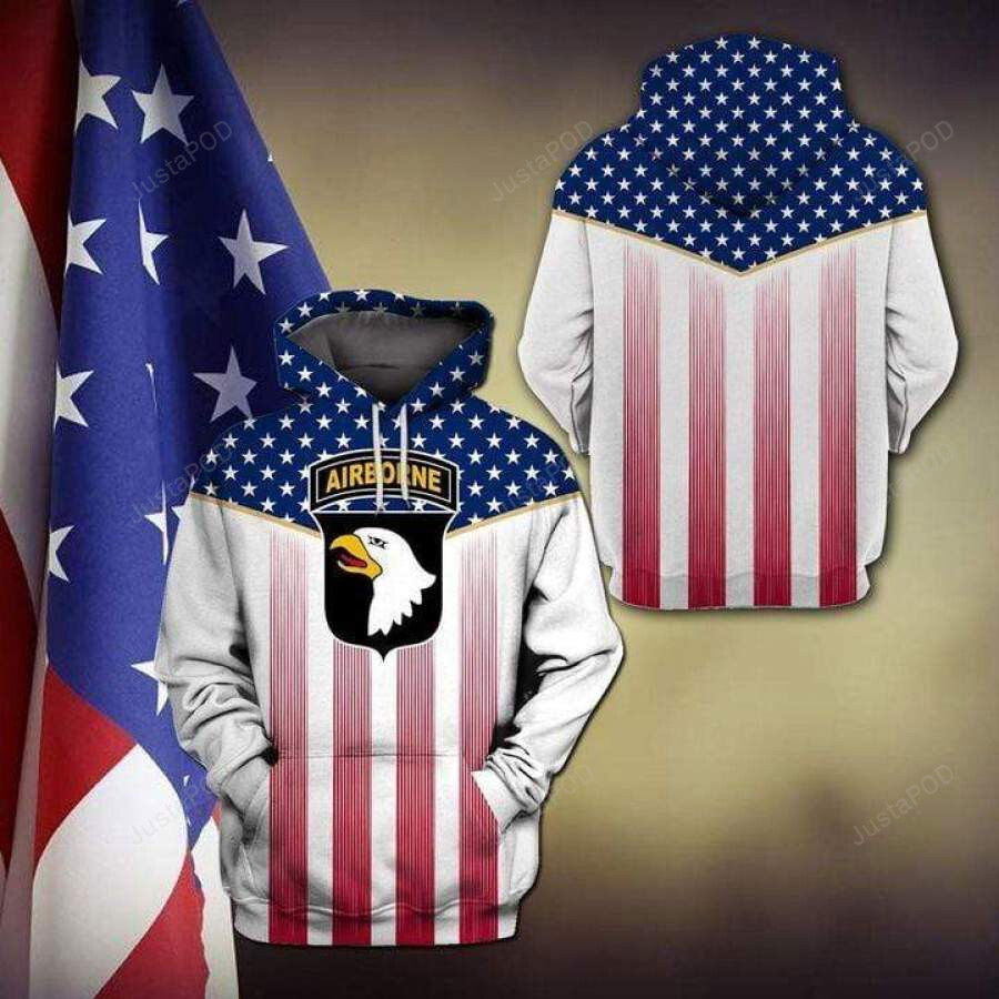 Airborne American Flag 3D All Print Hoodie, Zip- Up Hoodie Airborne American Flag 3D All Print Hoodie, Zip- Up Hoodie
