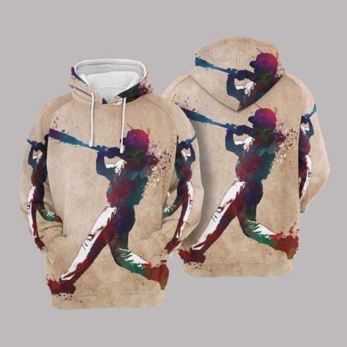 Baseball Player Vintage Background 3D All Print Hoodie, Zip- Up Hoodie