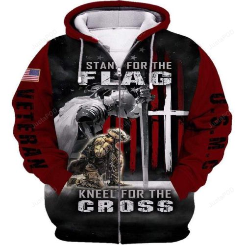 U.S Marine Corps Stand For The Flag 3D All Print Hoodie, Zip- Up Hoodie