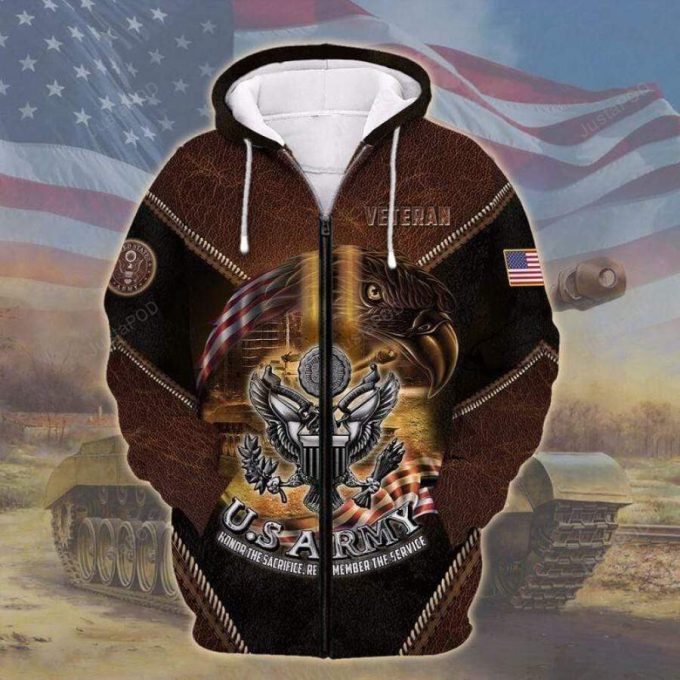 U.S Army Veteran Honor The Sacrifice 3D All Print Hoodie, Zip- Up Hoodie