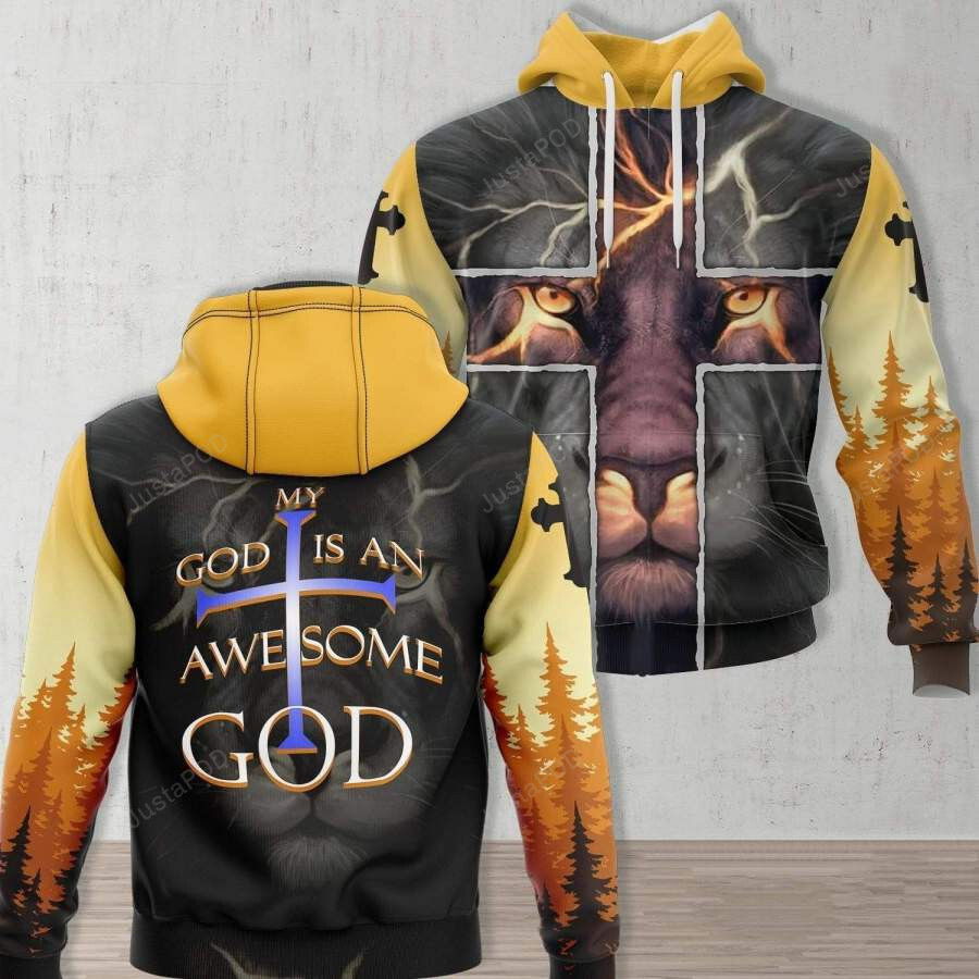 Jesus Lion My God Is An Awesome God 3D All Print Hoodie, Zip- Up Hoodie Jesus Lion My God Is An Awesome God 3D All Print Hoodie, Zip- Up Hoodie
