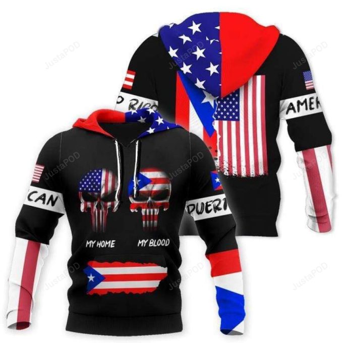 My Home My Blood Puerto Rico 3D All Print Hoodie, Zip- Up Hoodie
