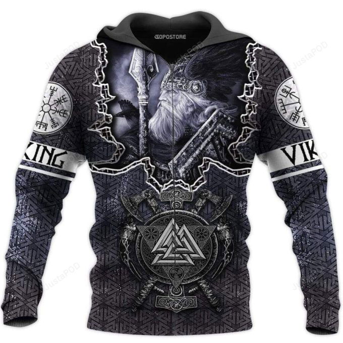 Beautiful Odin Viking 3D All Print Hoodie, Zip- Up Hoodie