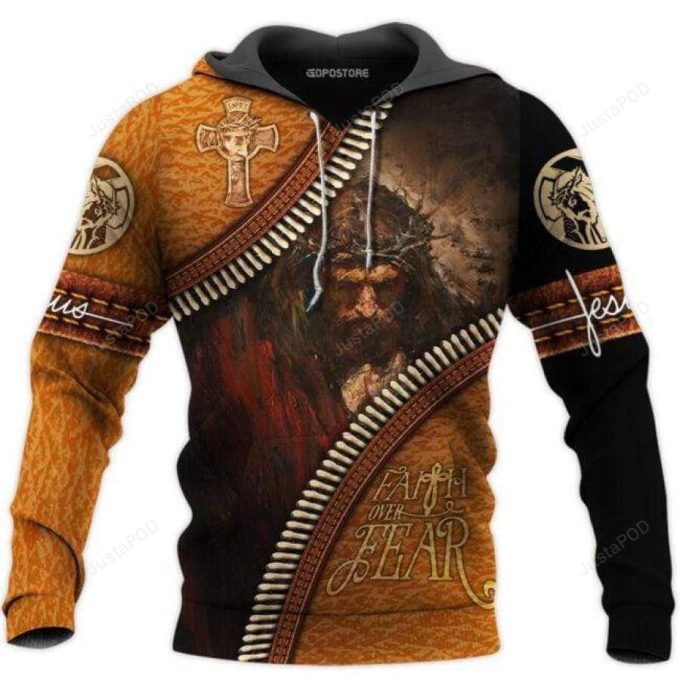 Faith Over Fear Jesus 3D All Print Hoodie, Zip- Up Hoodie