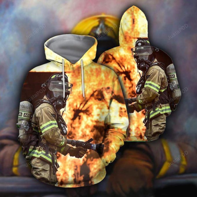 Amazing Firefighter 3D All Print Hoodie, Zip- Up Hoodie