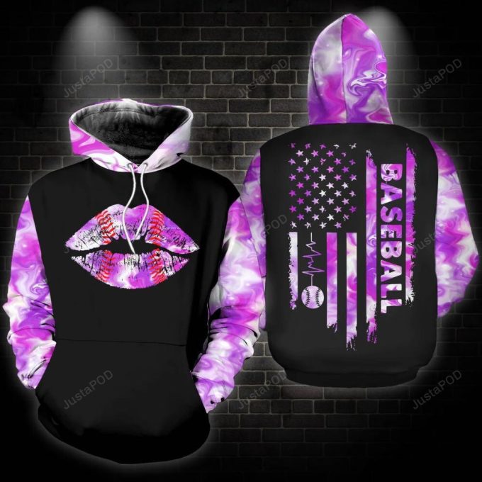 Baseball Mom Lip 3D All Print Hoodie, Zip- Up Hoodie