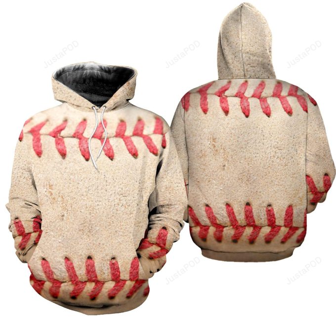 Vintage Baseball Stiches 3D All Print Hoodie, Zip- Up Hoodie