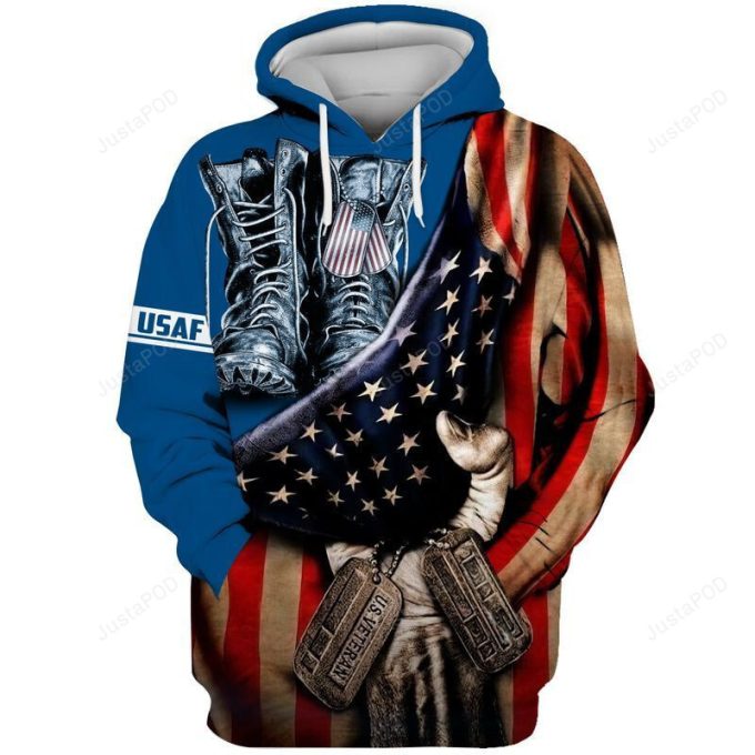 USAF 3D All Over Print Hoodie, Zip-up Hoodie