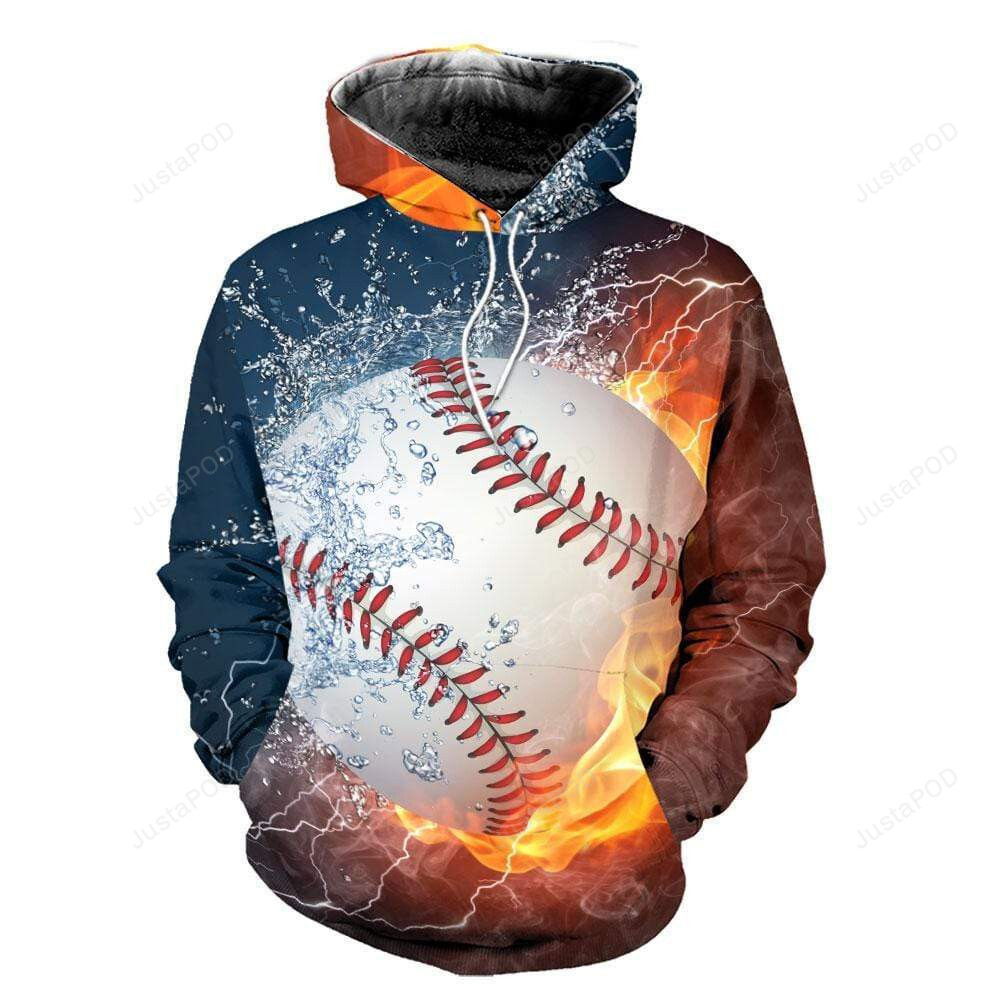 Baseball Fire Water 3D All Print Hoodie, Zip- Up Hoodie Baseball Fire Water 3D All Print Hoodie, Zip- Up Hoodie