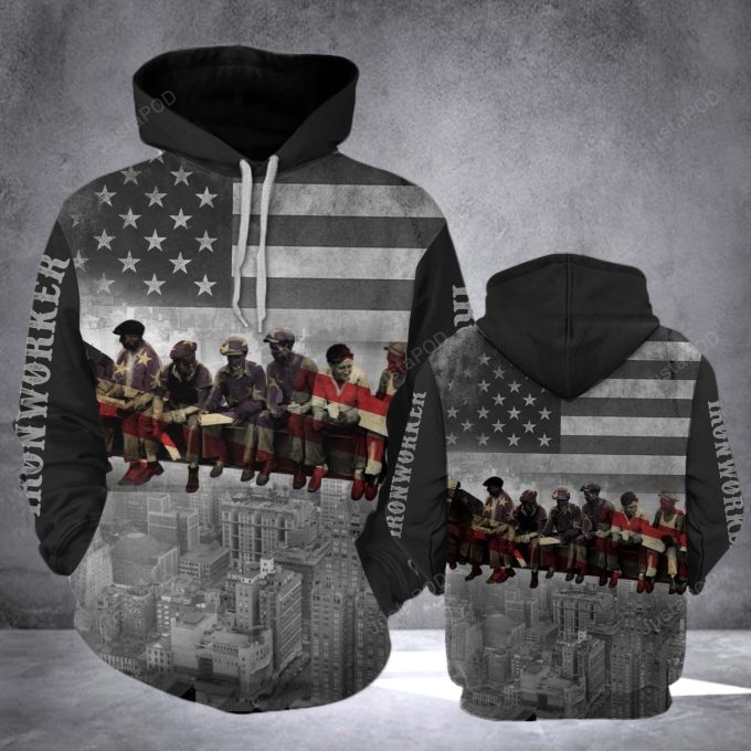 Ironworker Flag 3D All Over Print Hoodie, Zip-up Hoodie