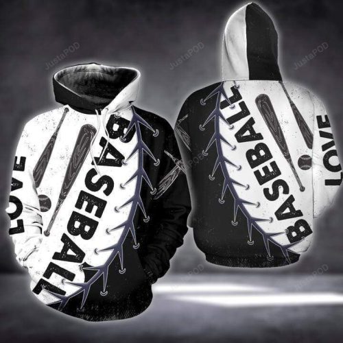 B&W Baseball Bat 3D All Print Hoodie, Zip- Up Hoodie