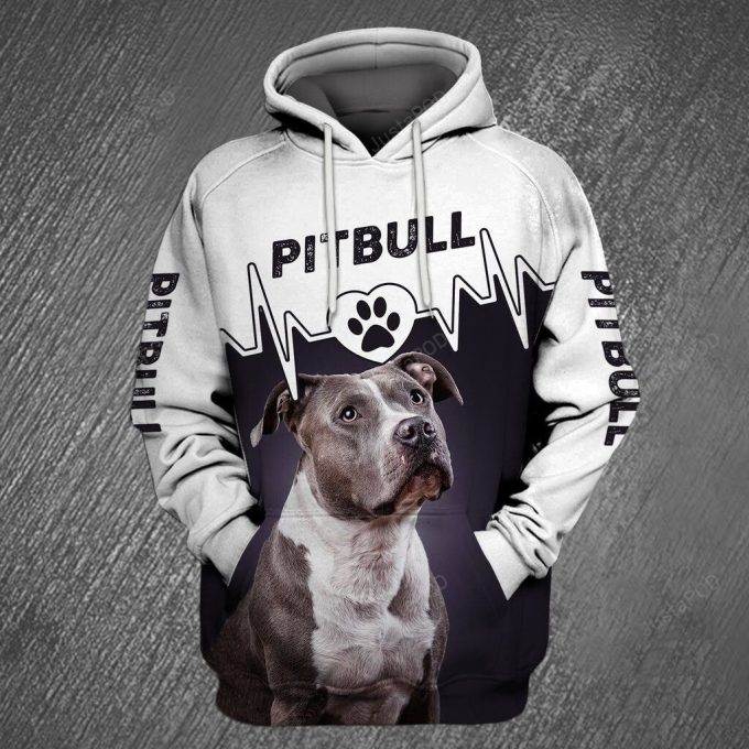 Pitbull Dog 3D All Over Printed Hoodie, Zip- Up Hoodie
