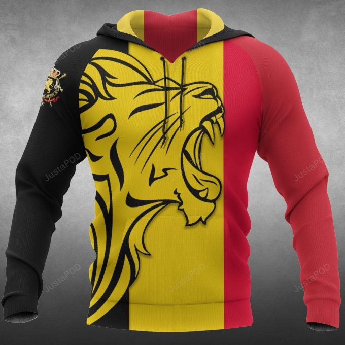 The Lion In Belgium 3D All Over Print Hoodie, Zip-up Hoodie