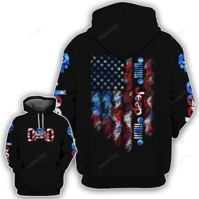 Jeep Dad Smoke Flag 3D All Print Hoodie, Zip- Up Hoodie