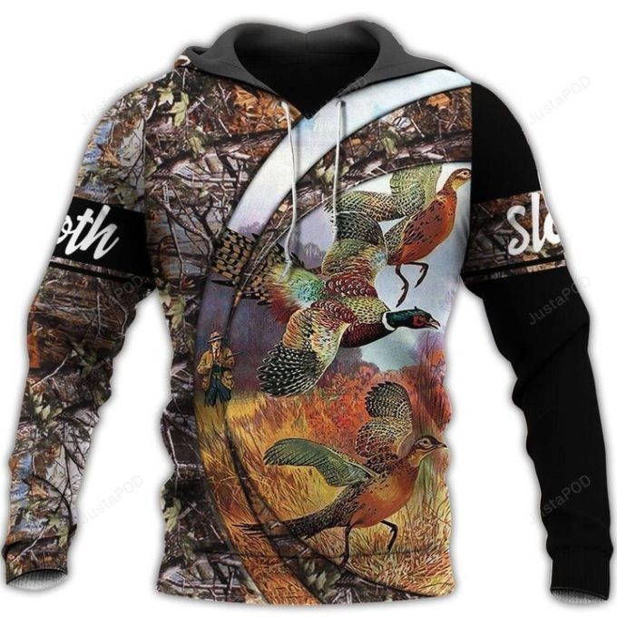 Pheasant Hunting Camouflage 3D All Over Printed Hoodie, Zip- Up Hoodie