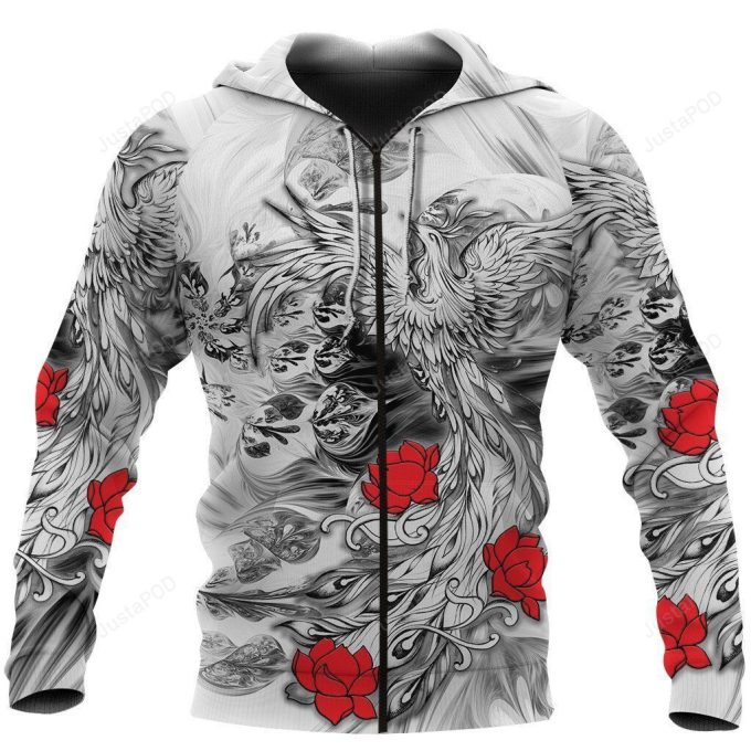 Viking Phoenix 3D All Over Print Hoodie, Zip-up Hoodie