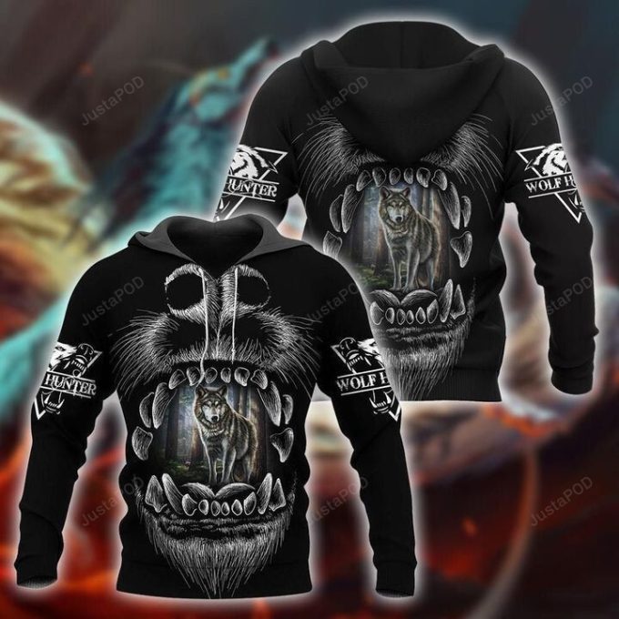 Wolf Black 3D All Over Print Hoodie, Zip-up Hoodie