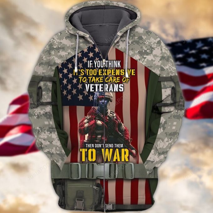 Veteran 3D All Over Print Hoodie, Zip-up Hoodie