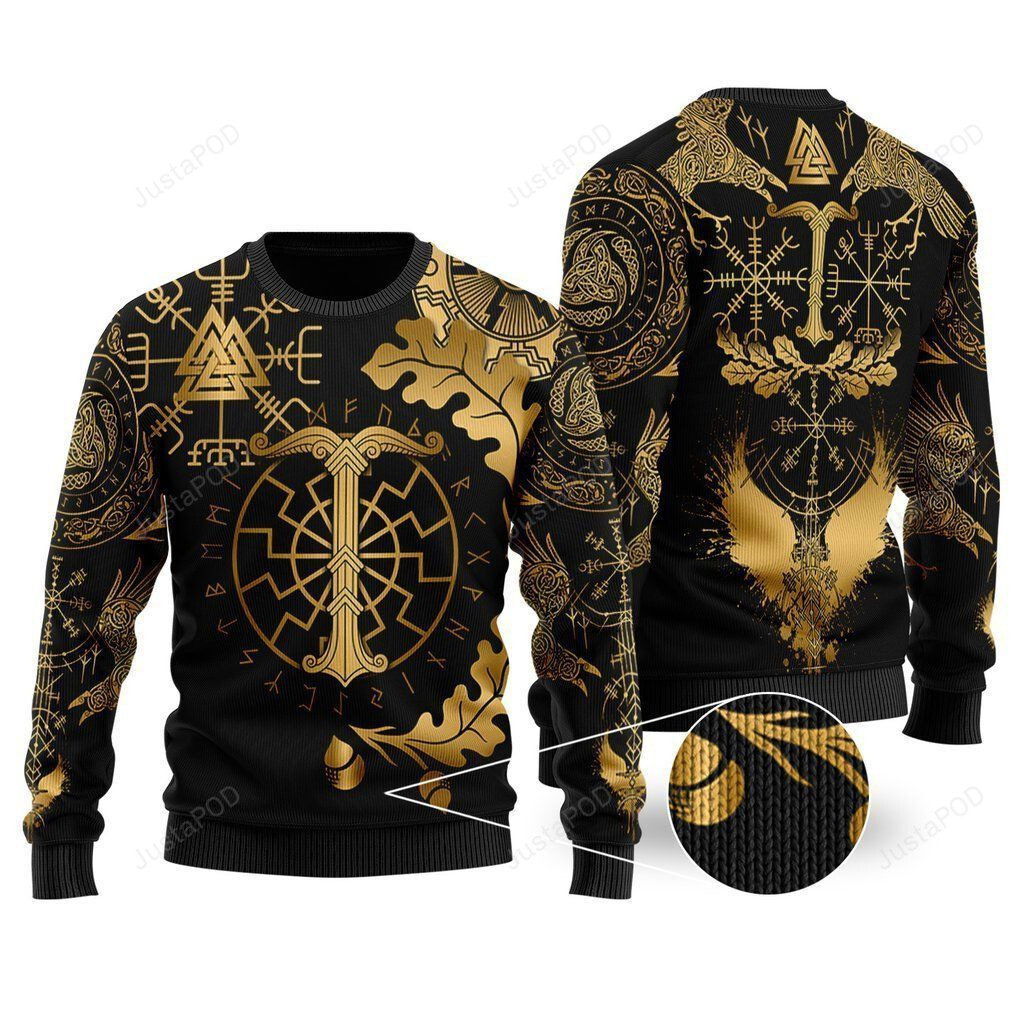 Viking Oak Leaf 3D All Over Printed Hoodie, Zip- Up Hoodie
