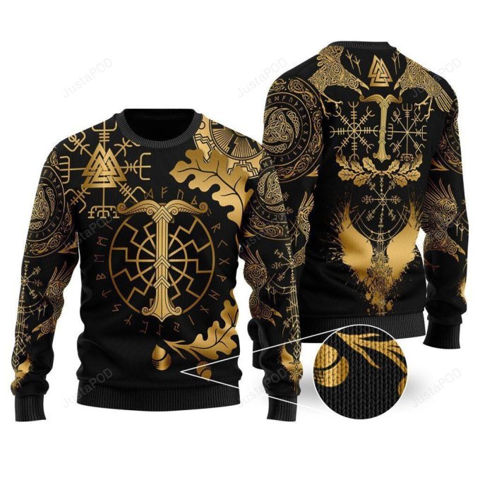 Viking Oak Leaf 3D All Over Printed Hoodie, Zip- Up Hoodie