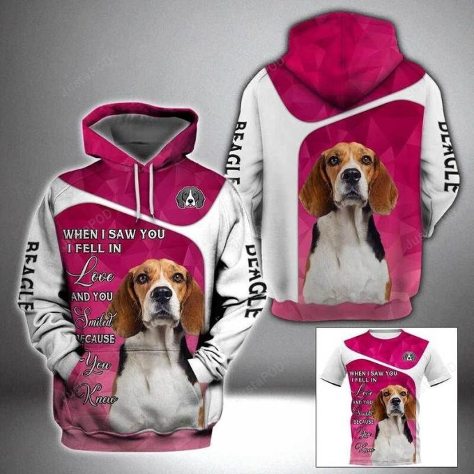 Beagle Dog 3D All Over Printed Hoodie, Zip- Up Hoodie
