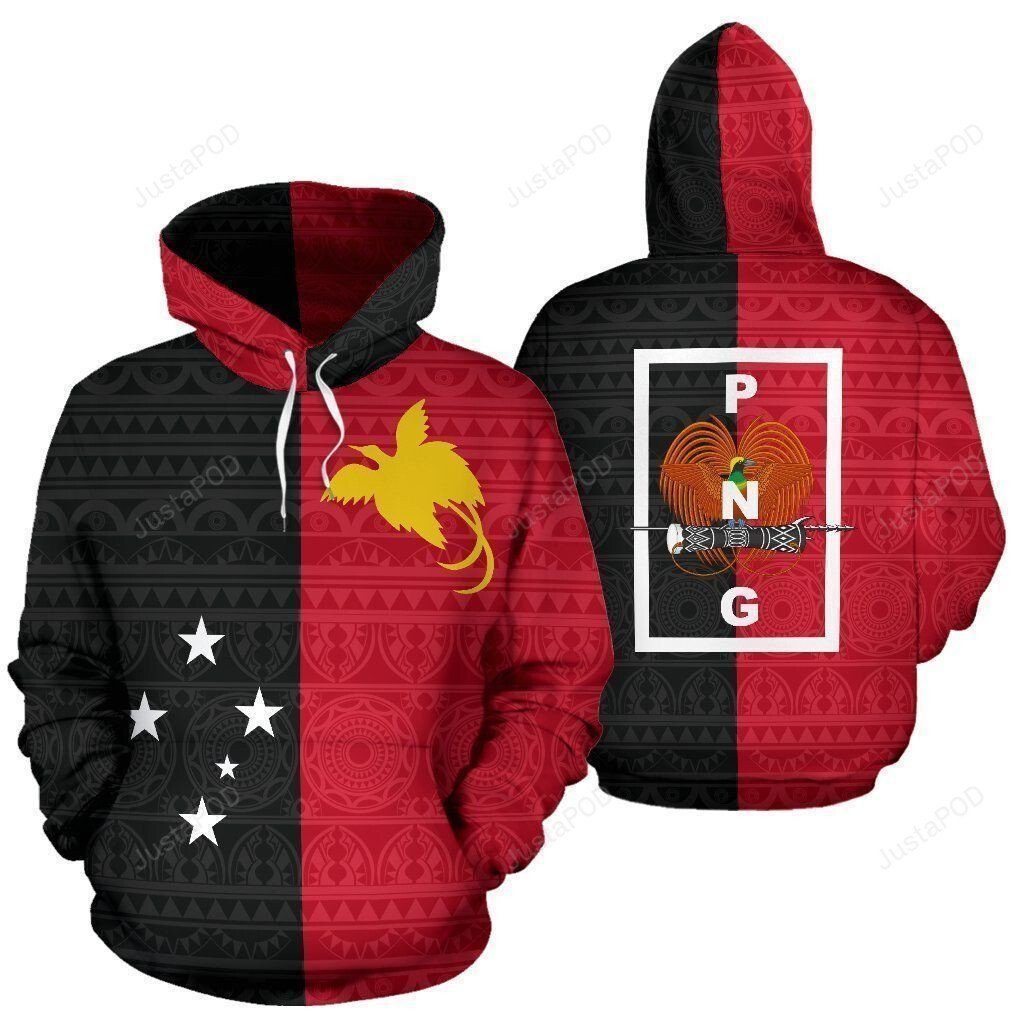 Papua New Guinea Red Black 3d All Over Print Hoodie, Zip-Up Hoodie