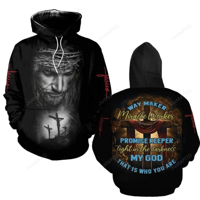 Jesus Christ Way Maker Miracle Worker 3D All Print Hoodie, Zip- Up Hoodie