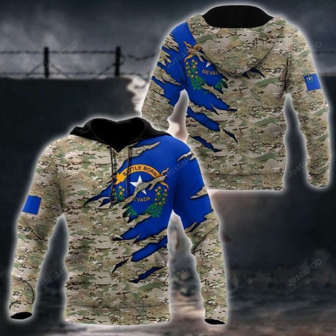 US Camo 3D All Over Printed Hoodie, Zip- Up Hoodie