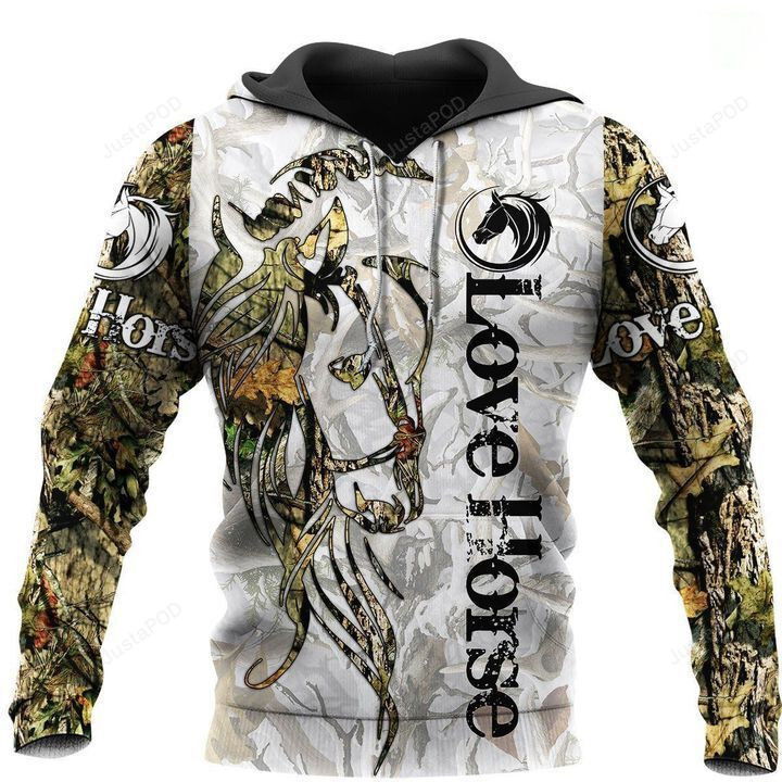 Love Horse Camouflage 3D All Over Print Hoodie, Zip-up Hoodie Love Horse Camouflage 3D All Over Print Hoodie, Zip-up Hoodie