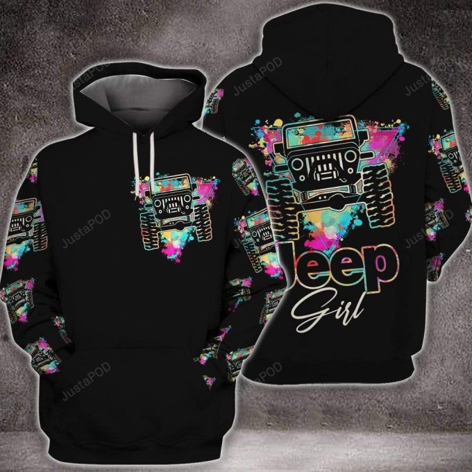 Jeep Colorful Triangle 3D All Print Hoodie, Zip- Up Hoodie
