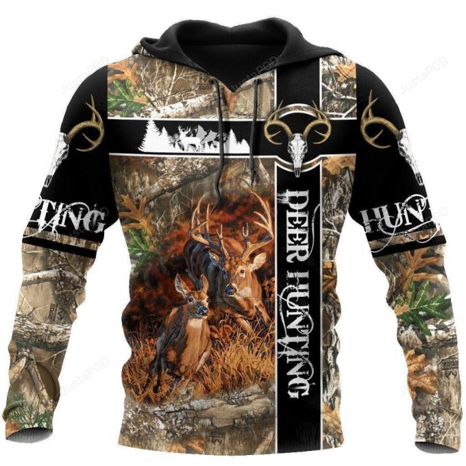 Deer Hunting Camouflage 3D All Over Print Hoodie, Zip-up Hoodie