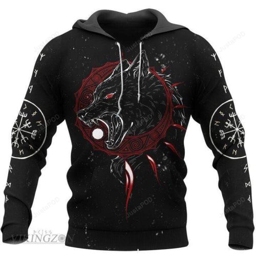 Tattoo Viking Sköll And Hati 3D All Print Hoodie, Zip- Up Hoodie