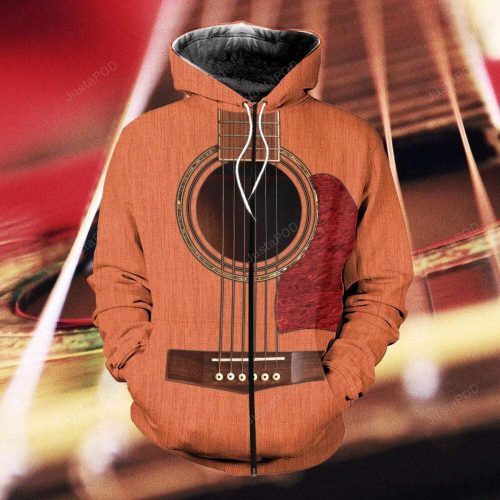 Acoustic Guitar Music Love 3D All Print Hoodie, Zip- Up Hoodie