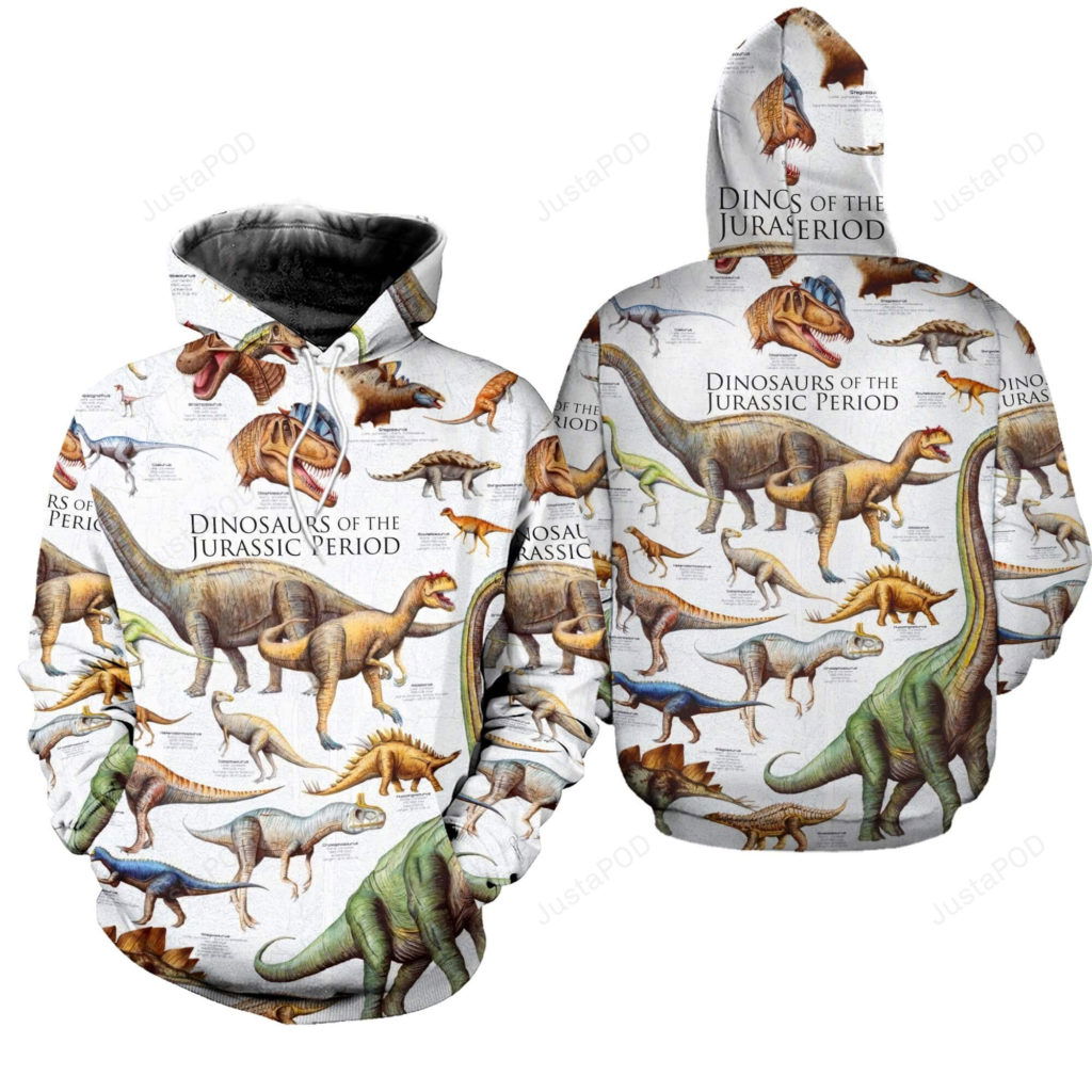 Dinosaurs Of The Jurassic Period 3D All Print Hoodie, Zip- Up Hoodie