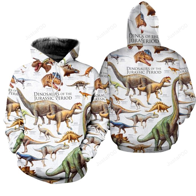 Dinosaurs Of The Jurassic Period 3D All Print Hoodie, Zip- Up Hoodie