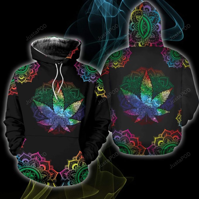Colorful Weed Mandala 3D All Print Hoodie, Zip- Up Hoodie