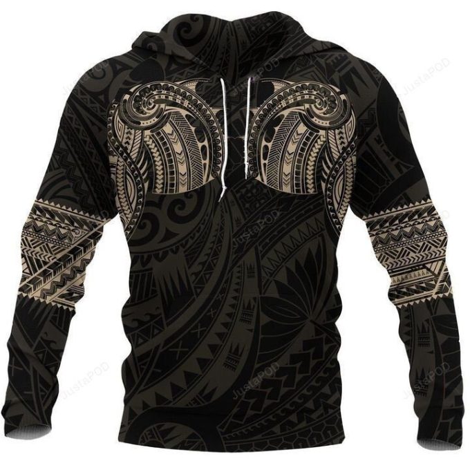 Polynesian Tan Cool 3D All Over Printed Hoodie, Zip- Up Hoodie
