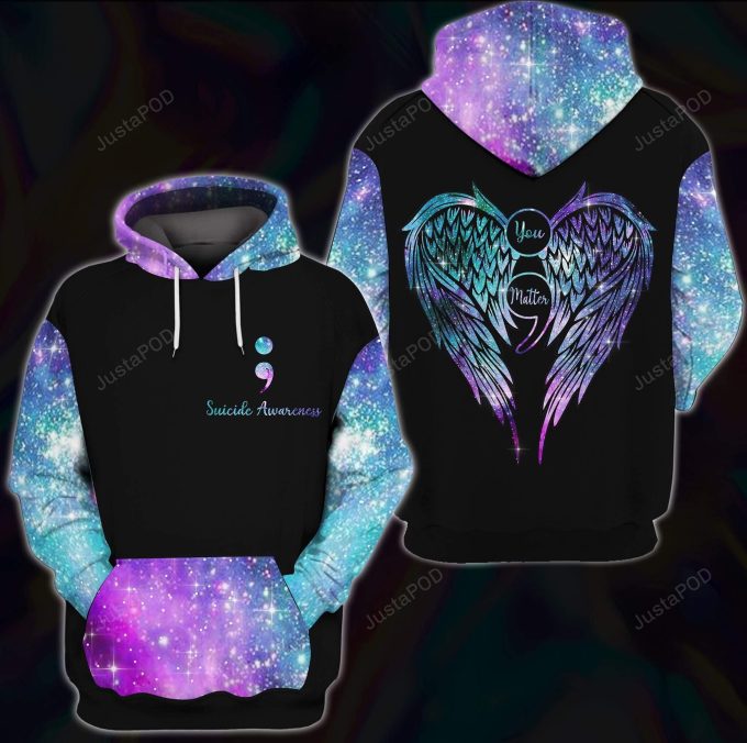 Suicide Awareness Galaxy Wings 3D All Print Hoodie, Zip- Up Hoodie