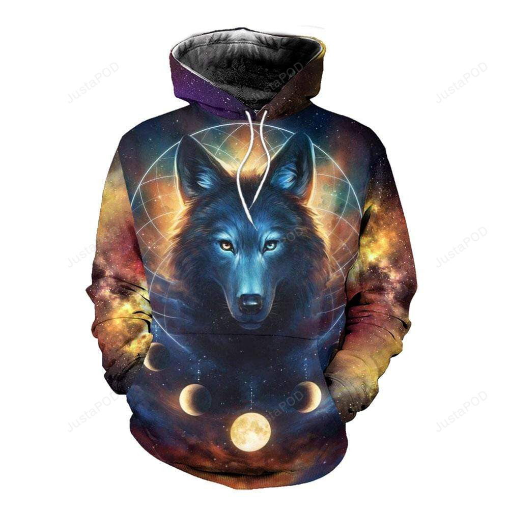 Wolf Planet Galaxy 3D All Print Hoodie, Zip- Up Hoodie Wolf Planet Galaxy 3D All Print Hoodie, Zip- Up Hoodie
