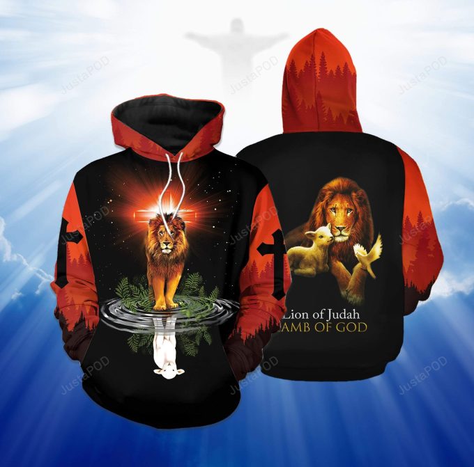 Jesus Lion Of Judah Lamb Of God 3D All Print Hoodie, Zip- Up Hoodie