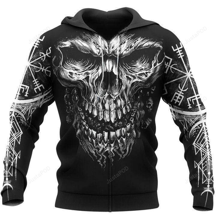 Viking Symbol Skull 3D All Print Hoodie, Zip- Up Hoodie Viking Symbol Skull 3D All Print Hoodie, Zip- Up Hoodie