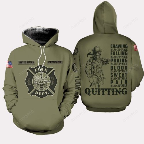 Personalized Fire Dept Crawling Is Accepting Firefighter 3D All Print Hoodie, Zip- Up Hoodie