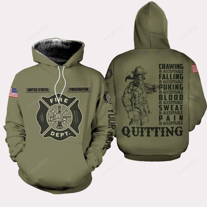 Personalized Fire Dept Crawling Is Accepting Firefighter 3D All Print Hoodie, Zip- Up Hoodie