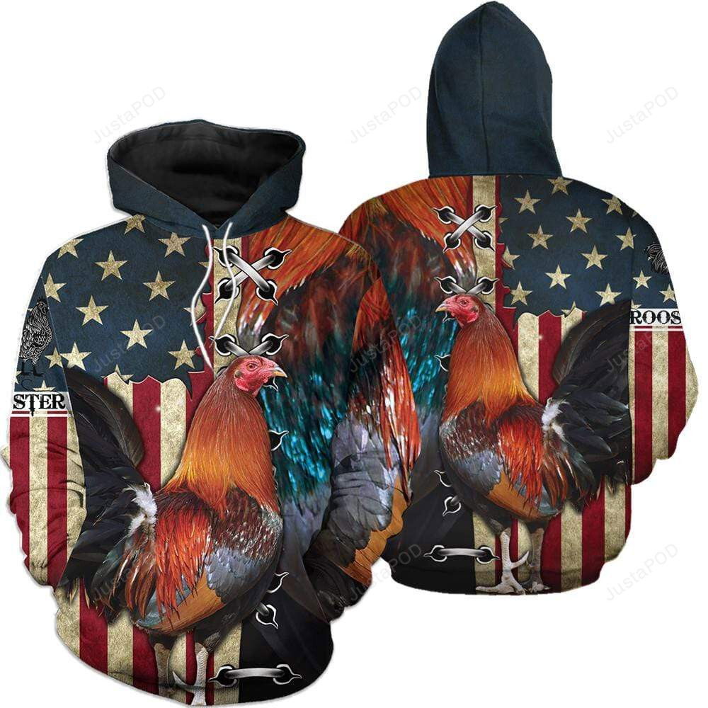 Rooster Flag 3D All Print Hoodie, Zip- Up Hoodie Rooster Flag 3D All Print Hoodie, Zip- Up Hoodie