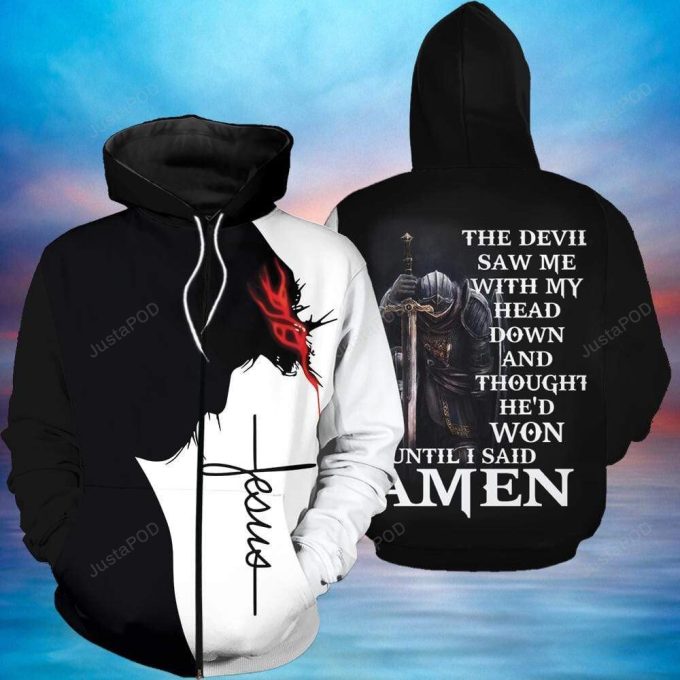 Knight Templar Black And White 3D All Print Hoodie, Zip- Up Hoodie