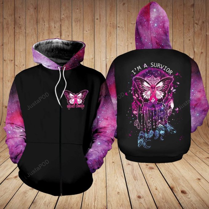 Breast Cancer I’m A Survivor 3D All Print Hoodie, Zip- Up Hoodie