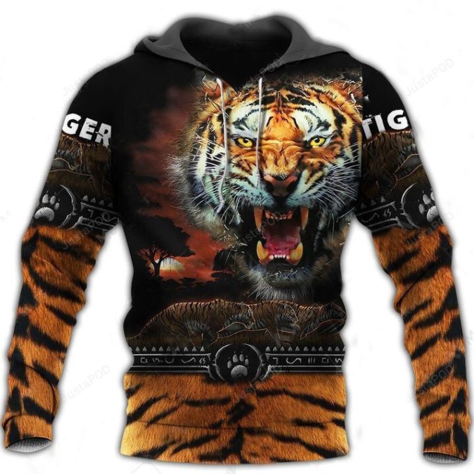 Tigers 3D All Over Printed Hoodie, Zip- Up Hoodie
