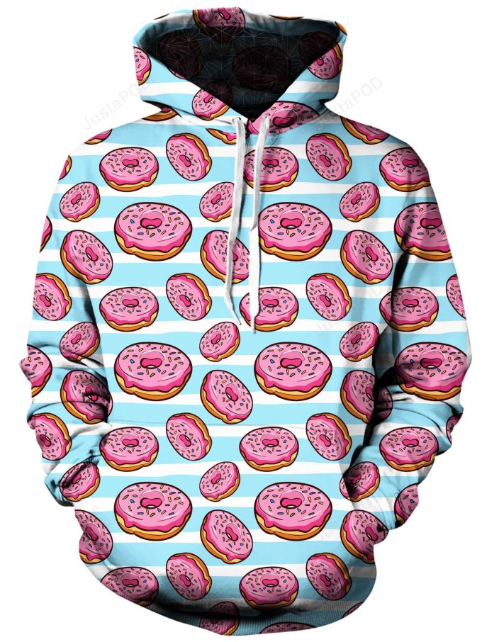 Donuts Pattern 3D All Print Hoodie, Zip- Up Hoodie