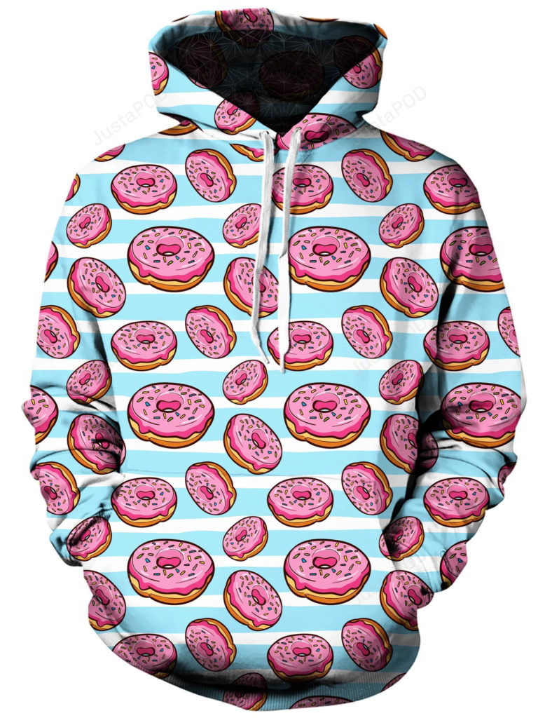 Donuts Pattern 3D All Print Hoodie, Zip- Up Hoodie Donuts Pattern 3D All Print Hoodie, Zip- Up Hoodie
